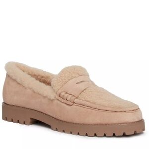 PAIGE Women's Ellis Shearling Flats - Light Tan / Women's Size 9